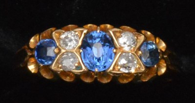 Lot 72 - Sapphire and diamond ring