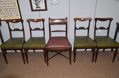 Lot 600 - A set of four chairs and another