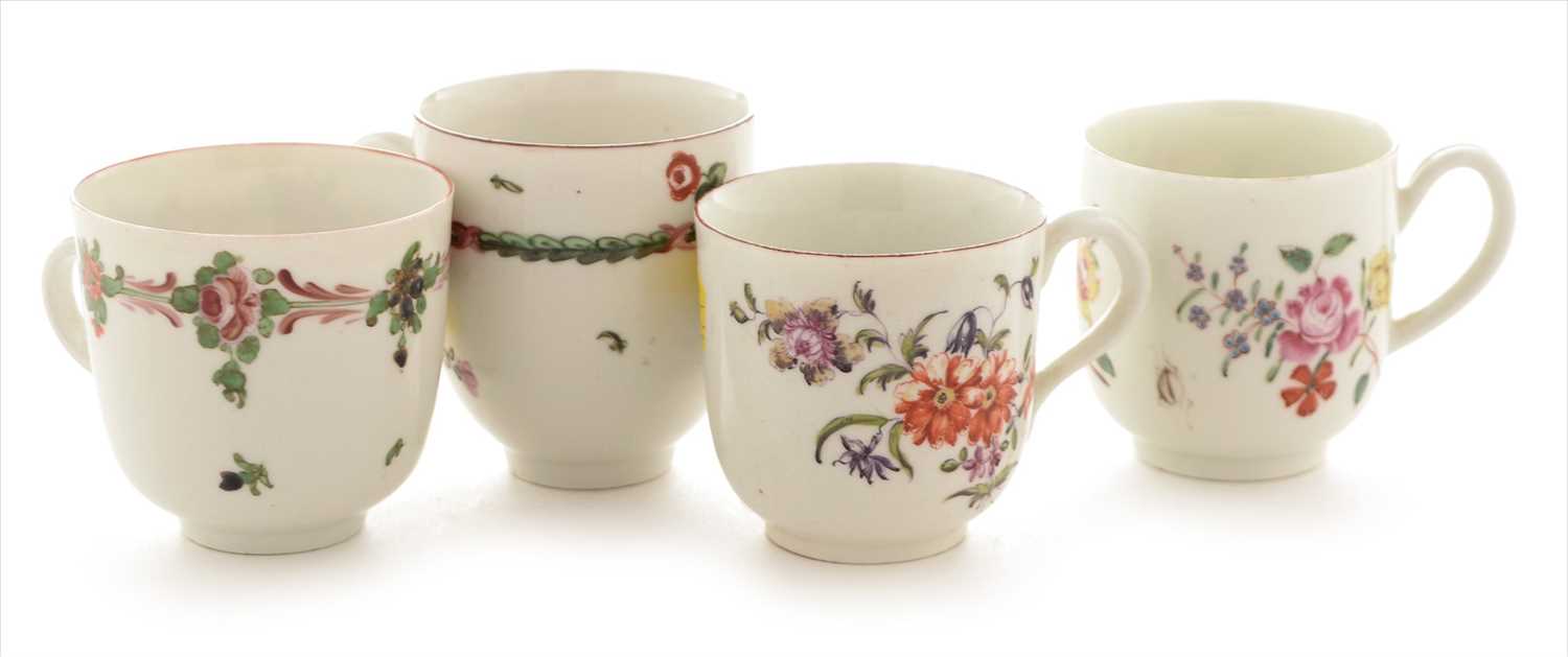 Lot 516 - Four 18th Century English coffee cups.