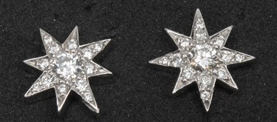 Lot 224 - Diamond stud earrings