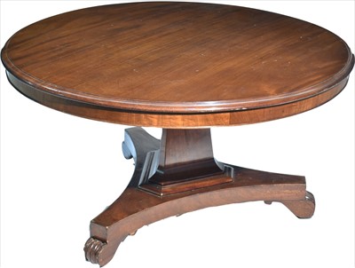 Lot 1173 - An early Victorian mahogany tilt action breakfast table.