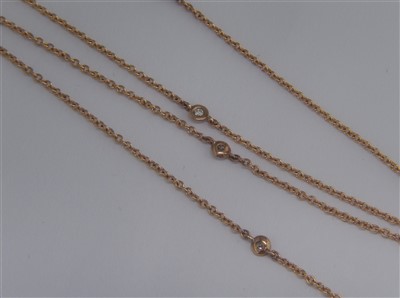 Lot 230 - Diamond and 9ct yellow gold chain