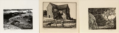 Lot 1046 - Ernest H* Sandoe, John Nichols and Sarah van Niekerk - etchings.  (3)