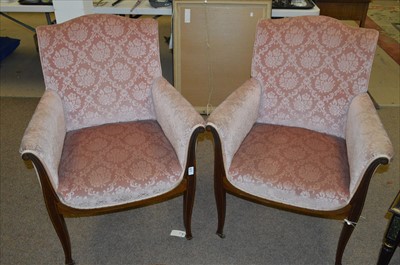 Lot 517 - A pair of 19th Century easy chairs