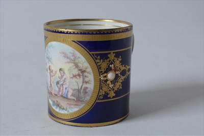Lot 604 - 19th Century Sevres coffee can and saucer.