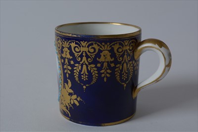 Lot 606 - 19th Century Sevres coffee can and saucer.
