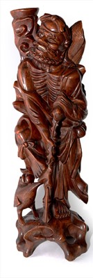 Lot 408 - Chinese rootwood carving Lohan