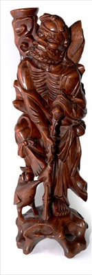 Lot 482 - Chinese rootwood carving Lohan