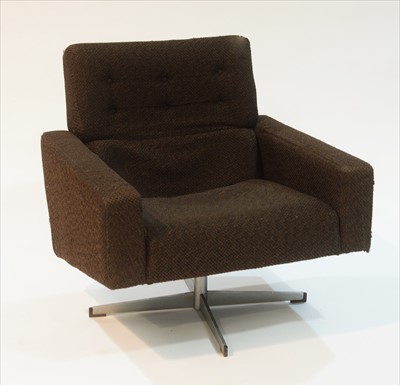 Lot 971 - A mid 20th Century swivel armchair.