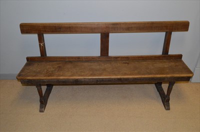 Lot 626 - A late 19th Century mahogany bench with solid seat