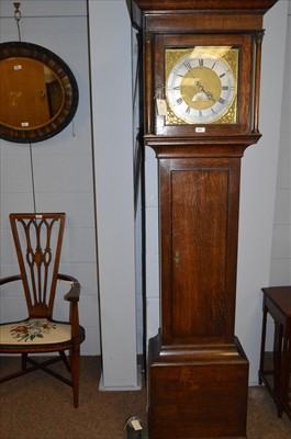 Lot 604 - Oak cased long-case clock