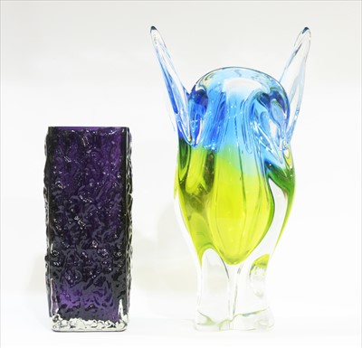 Lot 917 - Czech glass vase and Whitefriars style vase.
