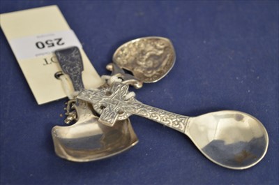 Lot 250 - Three silver caddy spoons