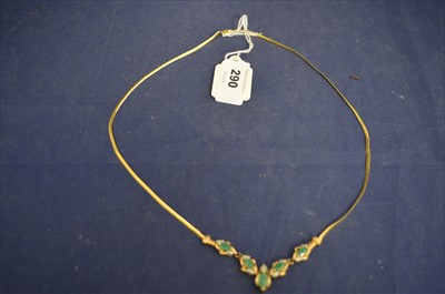 Lot 290 - Emerald and diamond necklace