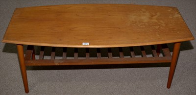 Lot 971A - A mid 20th Century teak and beech coffee table.
