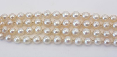 Lot 8 - Pearl bracelet with diamond clasp