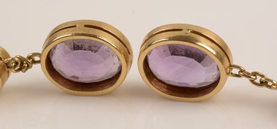Lot 214 - Amethyst earrings and pendant