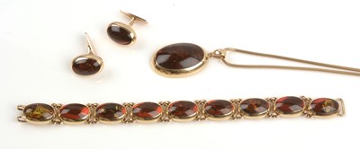 Lot 140 - Willy Jager for Halberstadt amber set jewellery