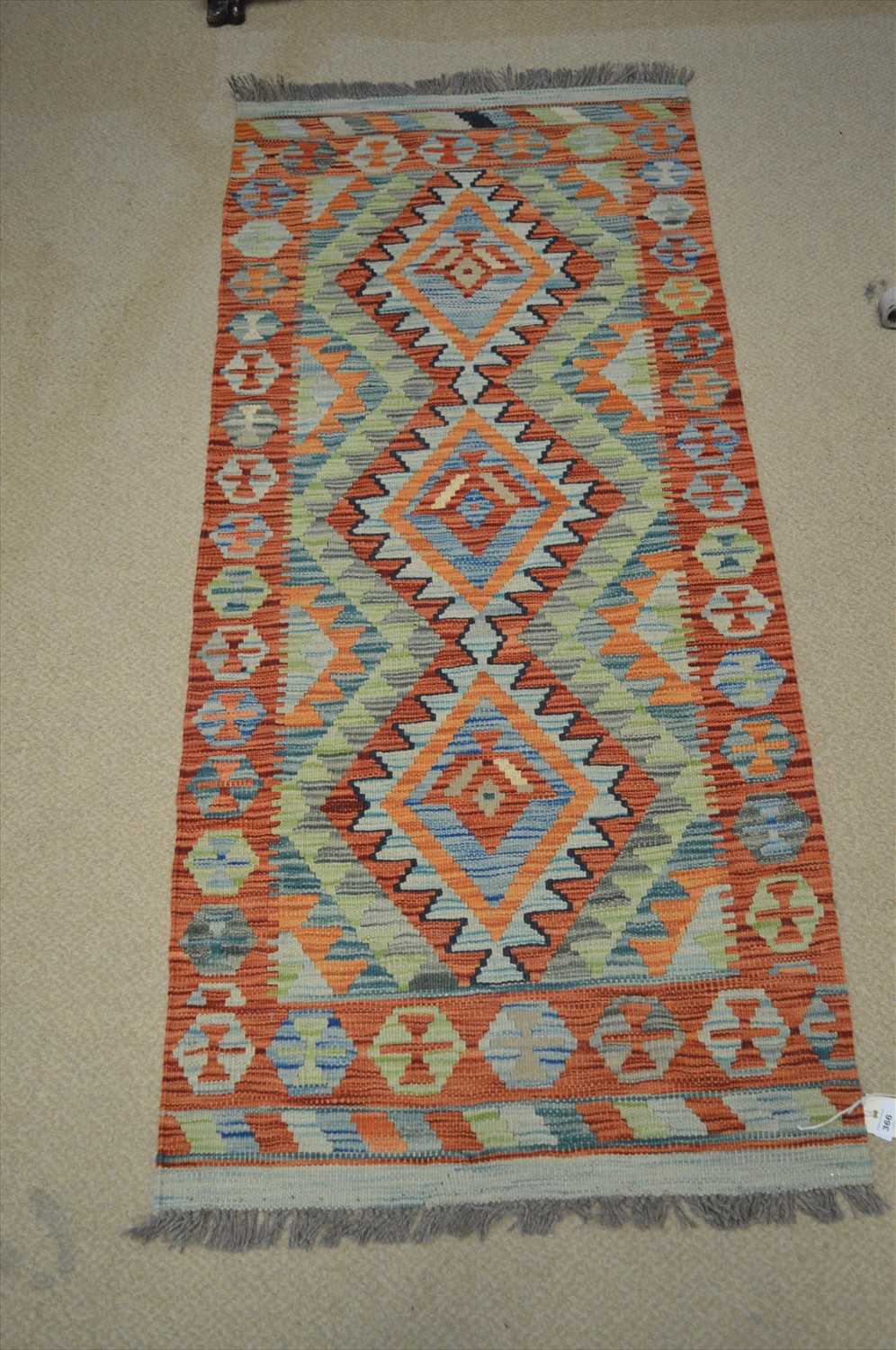 Lot 793 - Vegetable dye chobi kilim runner.