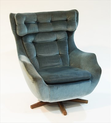 Lot 968 - A Mid-20th Century swivel and reclining armchair