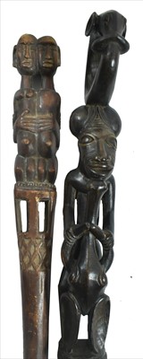 Lot 1538 - Two African walking sticks