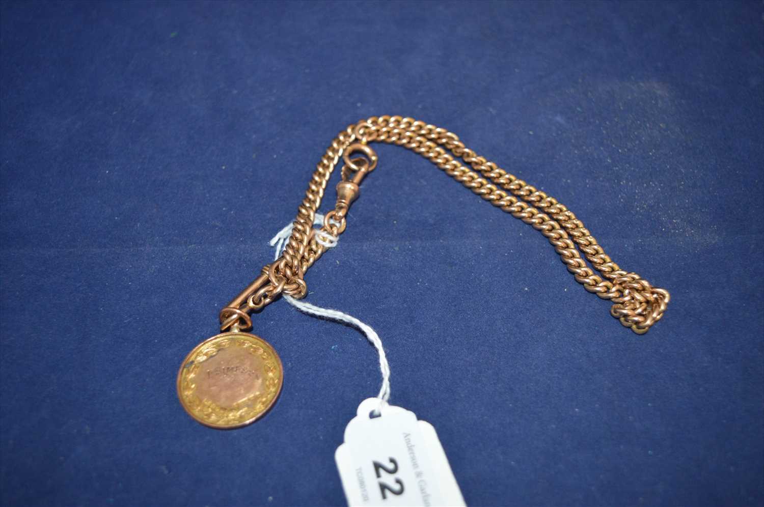 Lot 22 - Albert chain and fob