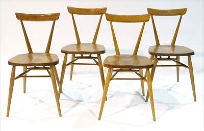 Lot 953 - Four Ercol stacking chairs.