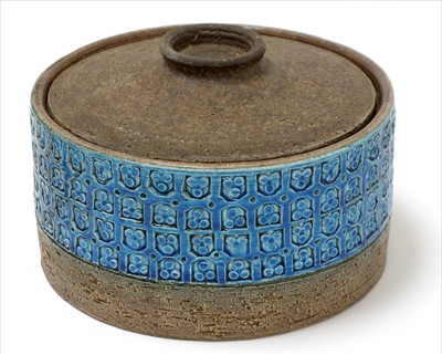 Lot 913 - Aldo Londi Bitossi croc pot and cover; and ceramic lamp base.  (2)