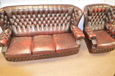 Lot 309 - Chesterfield settee and armchair