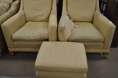 Lot 340 - Two armchairs and stool