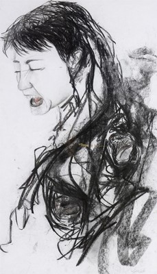 Lot 1381 - Sophie Odette - pencil charcoal drawing.