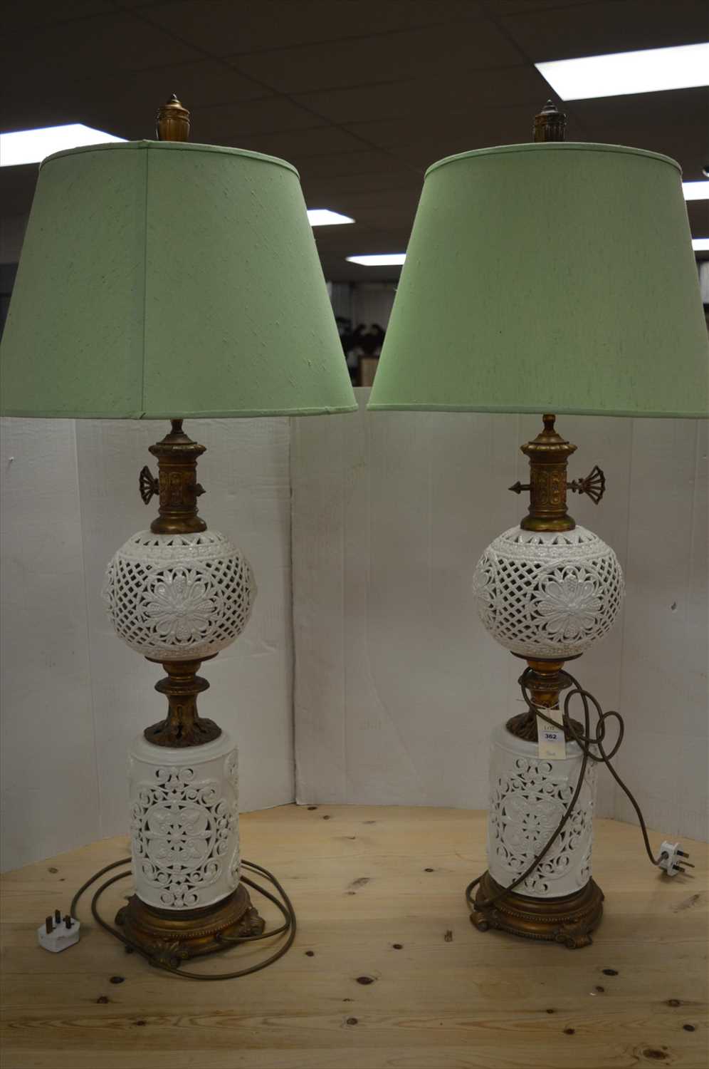 Lot 362 - Pair lamps