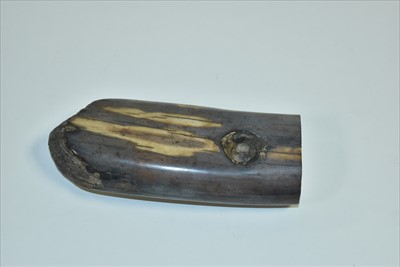 Lot 1124 - An Inuit walrus tusk section fire stick, with...