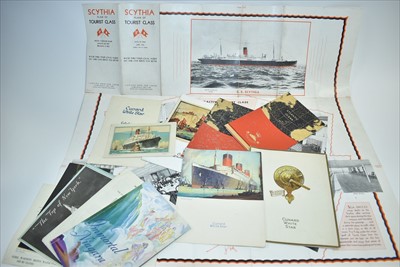 Lot 1100 - Cunard White Star line tourist class S.S. Scythia