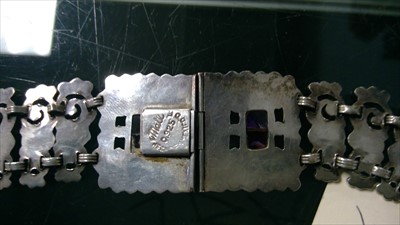 Lot 151 - Mexican silver necklace and plated belt