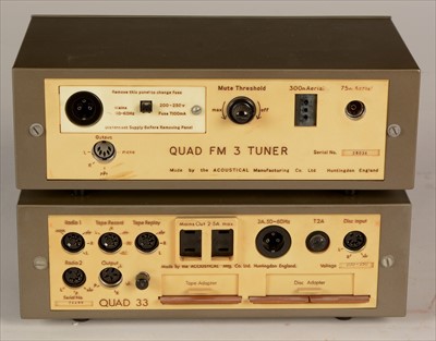 Lot 15 - Quad 33 pre-amp and Quad FM3 tuner