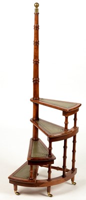 Lot 1073 - A set of early 20th Century yew library steps