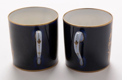 Lot 496 - A pair of Sevres style coffee cans and saucers