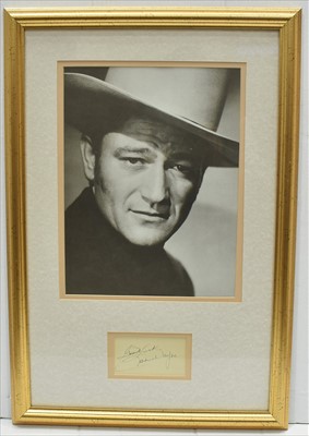 Lot 1032 - John Wayne autograph