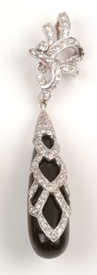 Lot 13 - Diamond set onyx pendant