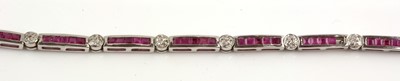 Lot 125 - Ruby and diamond bracelet