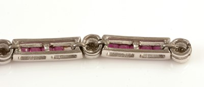 Lot 125 - Ruby and diamond bracelet