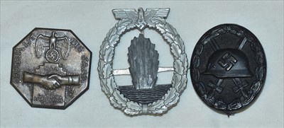 Lot 1181 - Three German badges