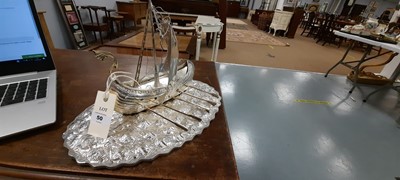 Lot 343 - Silver Viking ship model
