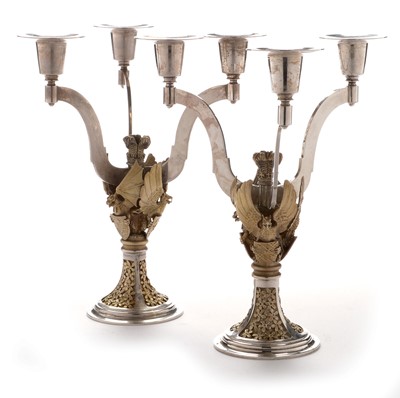 Lot 263 - A pair of silver limited edition candelabra