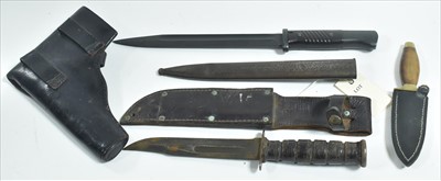 Lot 1191 - Bayonet, utility knife, holster and dagger