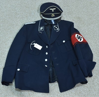 Lot 1193 - German Third Reich SS style jacket and cap