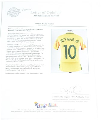 Neymar JR Signed Brazil Shirt World Cup 2014 - Genuine Signed