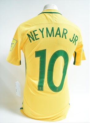 Lot 1085 - Neymar Jr match worn Brazil shirt