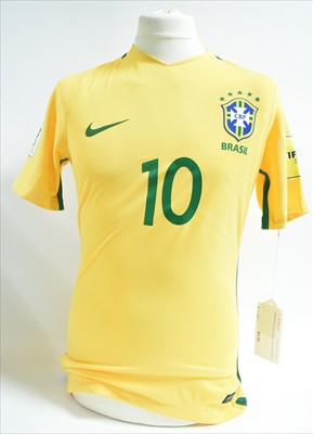 Lot 1085 - Neymar Jr match worn Brazil shirt